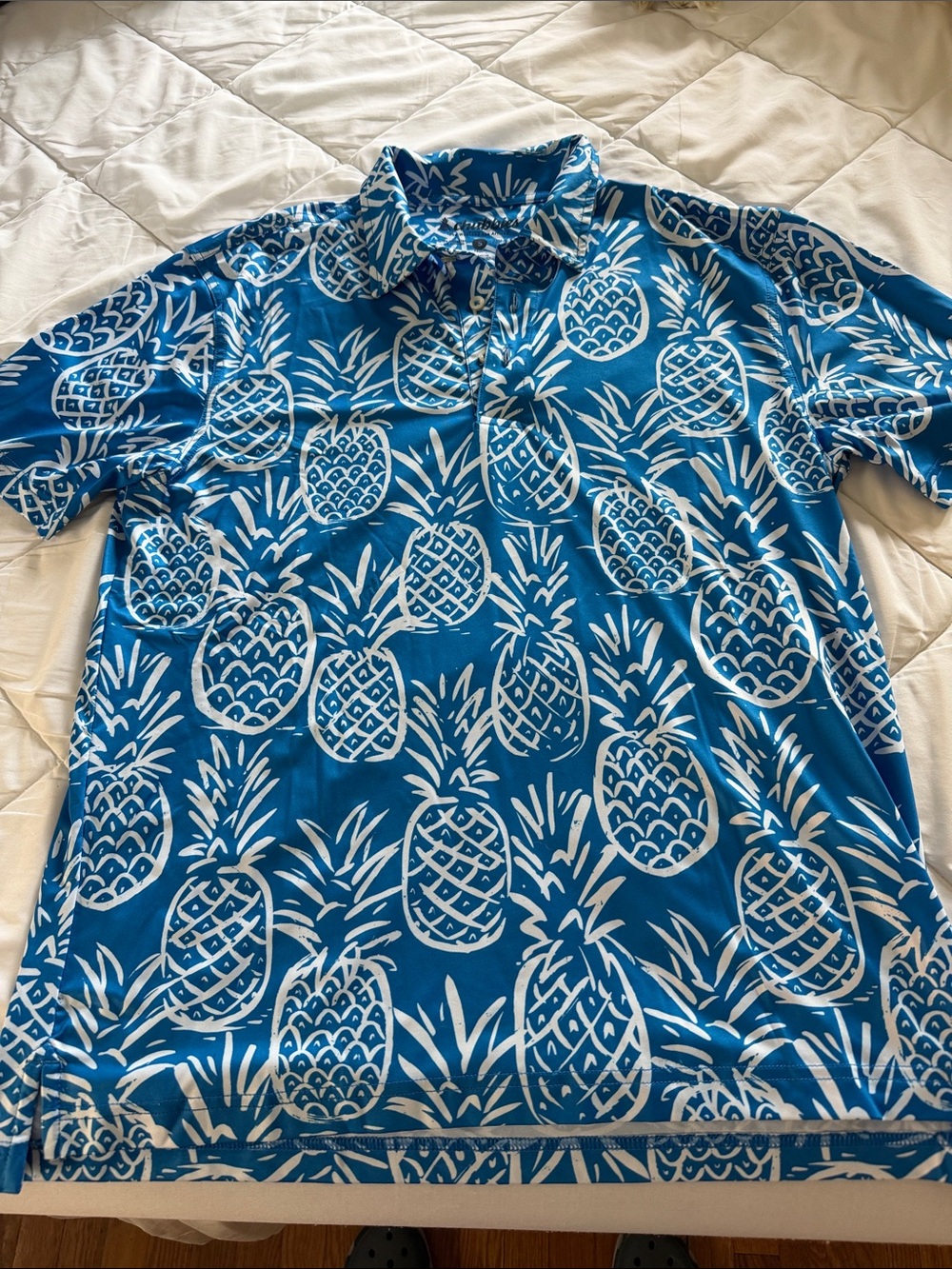 Men's Chubbies Blue Pineapple Print Polo Shirt
